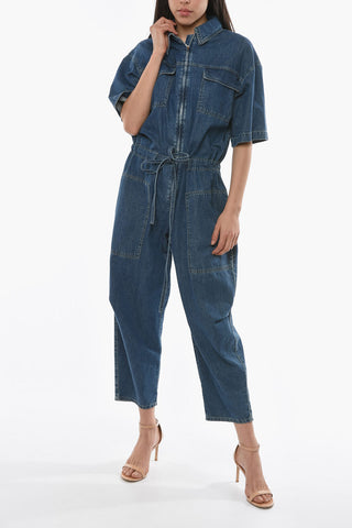 Sustainable Denim Jumpsuit with Drawstring
