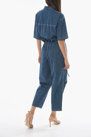 Sustainable Denim Jumpsuit with Drawstring