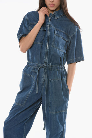 Sustainable Denim Jumpsuit with Drawstring