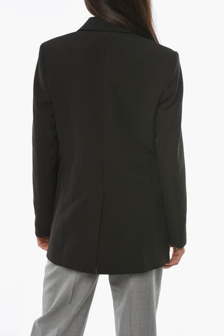 Blazer Doppiopetto con Bande a Contrasto Logate