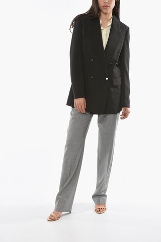 Blazer Doppiopetto con Bande a Contrasto Logate