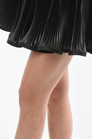 Scalloped-edge Pleated Mini Skirt