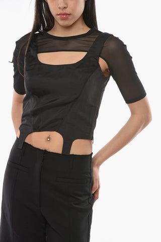 MCQ Removable Mesh Detail Modular Crop Top