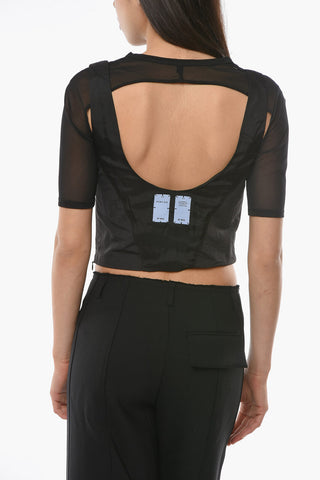 MCQ Removable Mesh Detail Modular Crop Top