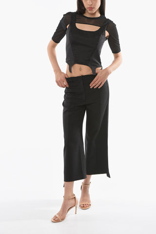 MCQ Removable Mesh Detail Modular Crop Top