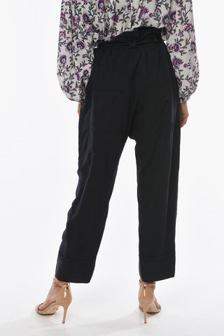 ETOILE Rayon-blend SINEBA High-waisted Pants with Belt