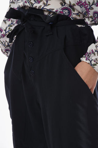 ETOILE Rayon-blend SINEBA High-waisted Pants with Belt