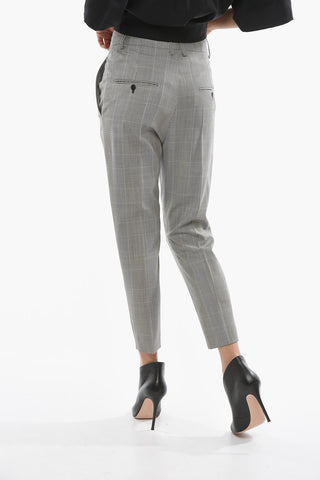 ETOILE Virgin-wool NOAH High-waisted Pants in Glen-check Motif
