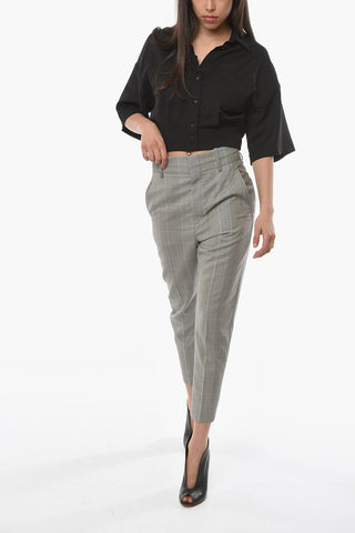 ETOILE Virgin-wool NOAH High-waisted Pants in Glen-check Motif