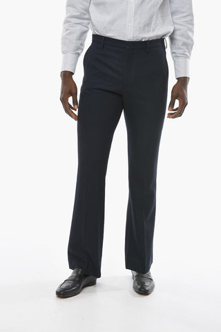 Pantaloni in Lana Vergine con Tasche a Filo