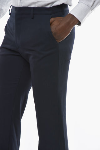 Pantaloni in Lana Vergine con Tasche a Filo