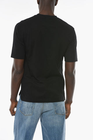 Crew-neck T-shirt with WKSP Logo Patch