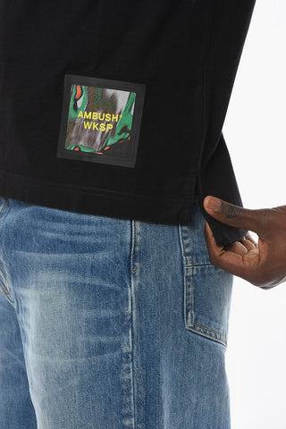 Crew-neck T-shirt with WKSP Logo Patch
