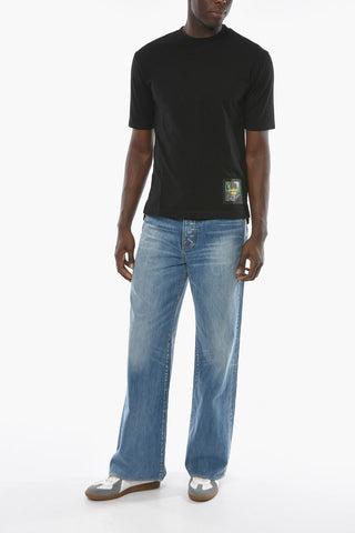 Crew-neck T-shirt with WKSP Logo Patch