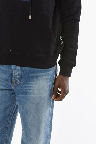 Jersey Cotton Hoodie Sweatshirt with Multicolored Print