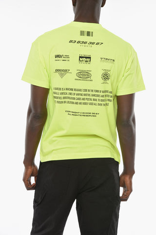 T-shirt in Jersey di Cotone con Stampa BARCODE Allover
