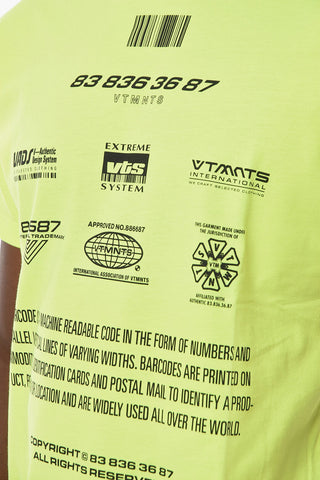 T-shirt in Jersey di Cotone con Stampa BARCODE Allover