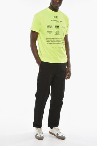 T-shirt in Jersey di Cotone con Stampa BARCODE Allover