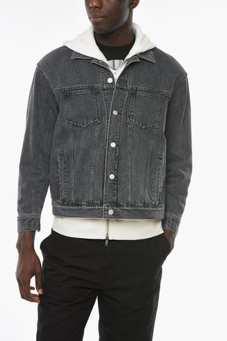 UNDERCOVERISM Giubbotto in Denim in Doppio Tessuto con Cappuccio