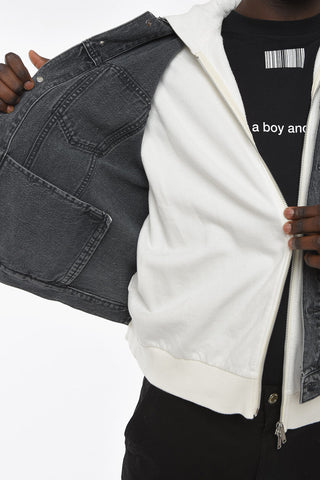 UNDERCOVERISM Giubbotto in Denim in Doppio Tessuto con Cappuccio