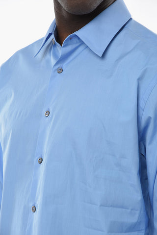 Camicia in Cotone Popeline con Collo Francese