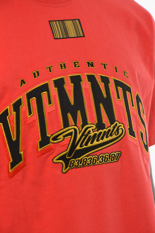 COLLEGE T-shirt with Logo Lettering and BARCODE Print