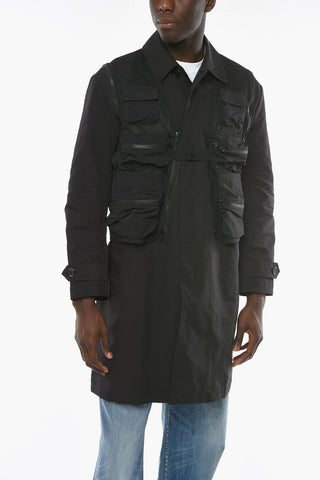 Nylon Windbreaker with Mesh Removable Utility Detail