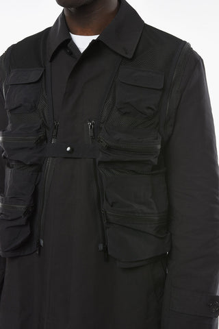 Nylon Windbreaker with Mesh Removable Utility Detail