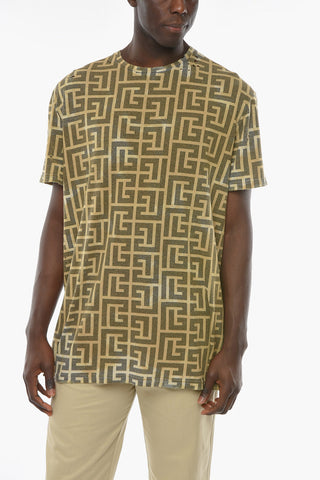 Monorammed T-shirt with Distressed Effect