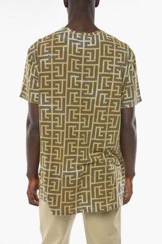 Monorammed T-shirt with Distressed Effect