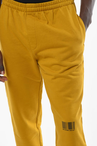 Fleece Cotton Joggers with Elasticated Waistband and BARCODE Print