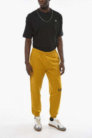 Fleece Cotton Joggers with Elasticated Waistband and BARCODE Print
