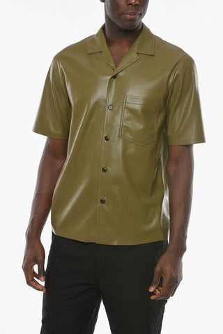 Vegan Leather Short Sleeve Shirt
