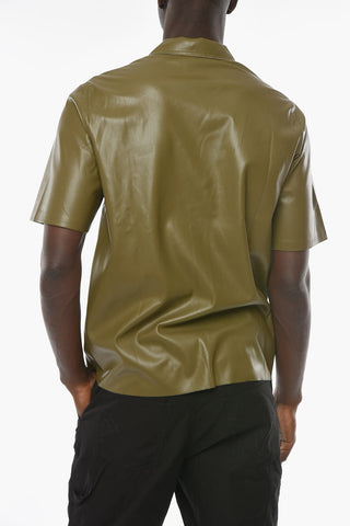 Vegan Leather Short Sleeve Shirt