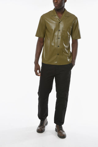 Vegan Leather Short Sleeve Shirt