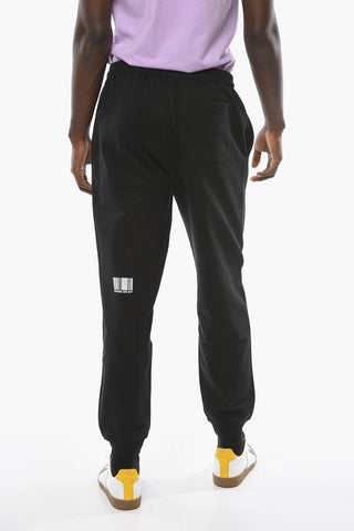 Fleece Cotton Joggers with Elasticated Waistband and BARCODE Print