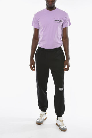 Fleece Cotton Joggers with Elasticated Waistband and BARCODE Print