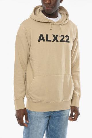 Hoodie Sweatshirt with Contrasting Logo Lettering and Kangaroo Pocket