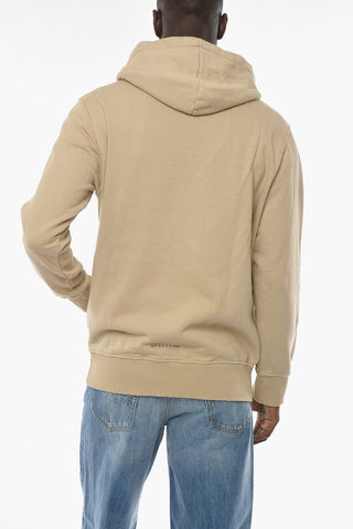 Hoodie Sweatshirt with Contrasting Logo Lettering and Kangaroo Pocket