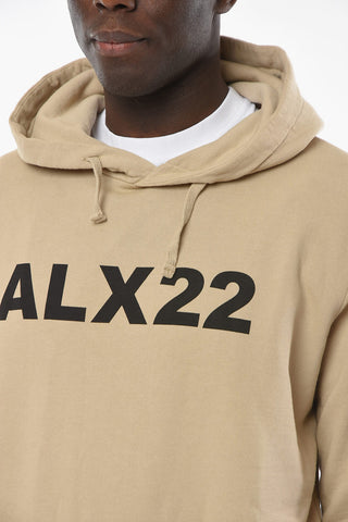 Hoodie Sweatshirt with Contrasting Logo Lettering and Kangaroo Pocket