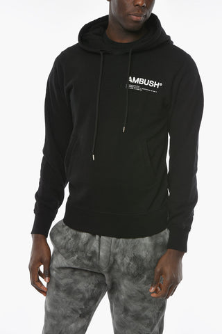 Felpa Hoodie BLACK CLOU con Lettering a Contrasto e Tasca a Marsupio