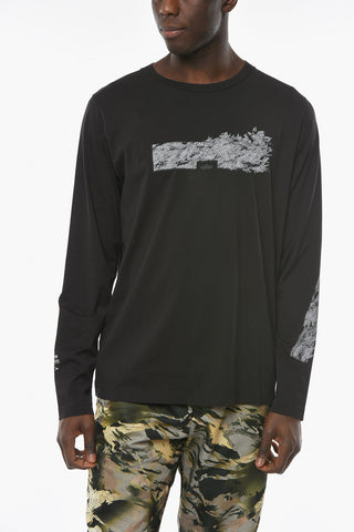 SHADOW PROJECT Long-sleeve T-shirt with Contrasting Graphic Print