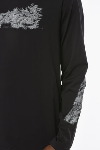 SHADOW PROJECT Long-sleeve T-shirt with Contrasting Graphic Print