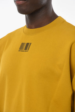Crew-neck BARCODE Sweatshirt with Contrasting Print