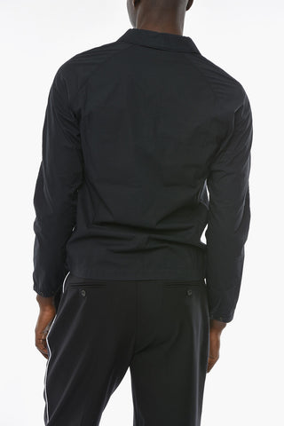 Logoed Zip Stretch Cotton Overshirt
