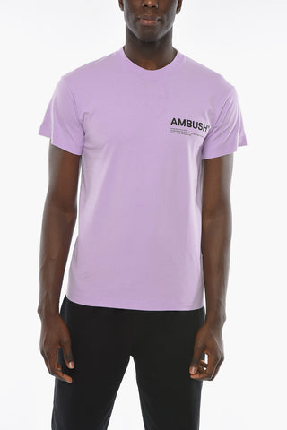 T-shirt WORKSHOP in Jersey di Cotone con Logo Lettering a Contrasto