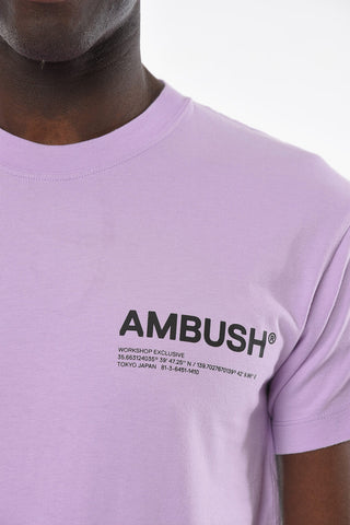 T-shirt WORKSHOP in Jersey di Cotone con Logo Lettering a Contrasto