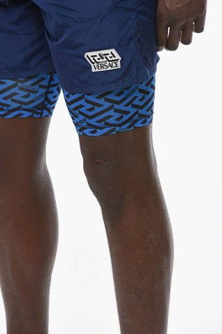 Shorts Track a Doppio Strato con Toppa Logo