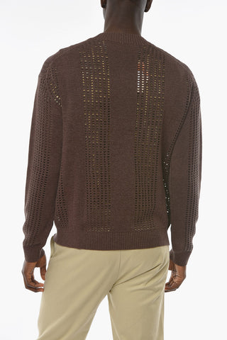Crochet Quilted JANE Pullover with Ribbed Crew-neck