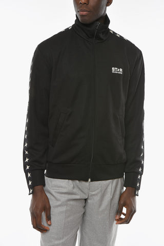 STAR Zip-up Sweatshirt with Contrasting Star Print and Logo
